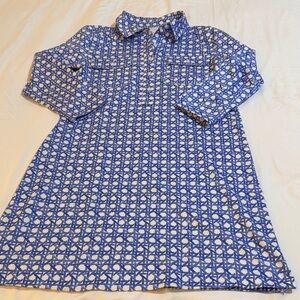 Vineyard Vines Blue and White Geometric Dress